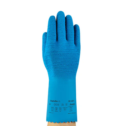 ANSELL ALPHATEC® NATURAL RUBBER HEAVY DUTY GLOVES(BLUE ROUGHIE) - 62-401 - Image 4