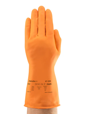 ANSELL ALPHATEC® FLOCKED-LINED NATURAL RUBBER GLOVES(MARIGOLD) - 87-320 - Image 3