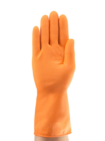 ANSELL ALPHATEC® FLOCKED-LINED NATURAL RUBBER GLOVES(MARIGOLD) - 87-320 - Image 4