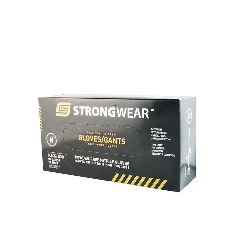 Strongwear Black Nitrile Gloves - 6 mm