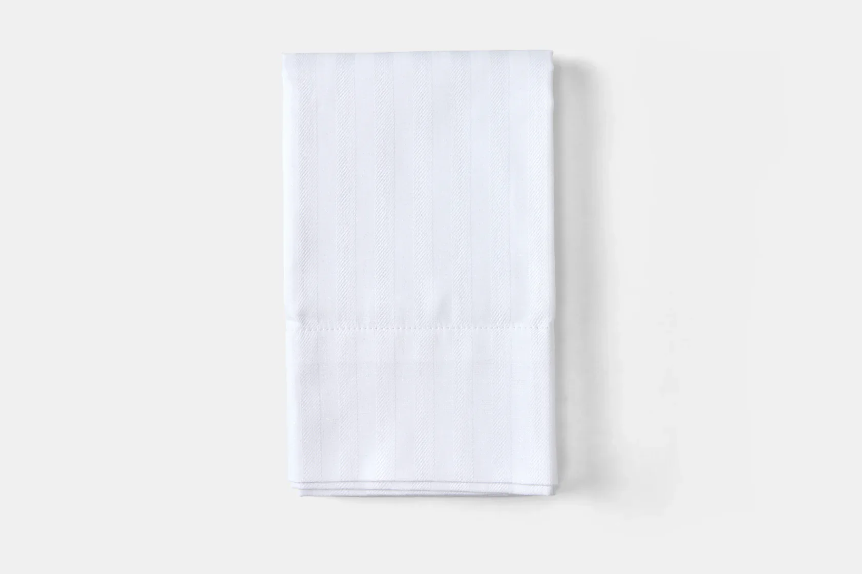 THOMASTON ROYAL SUITE SATIN STRIPE T-250 WHITE HOTEL FITTED SHEETS - Image 5